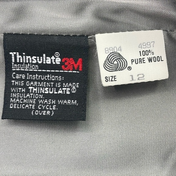 Vintage Penguin Women’s 100% Wool Grey Pea Coat, Thinsulate, size 12 - Picture 3 of 10